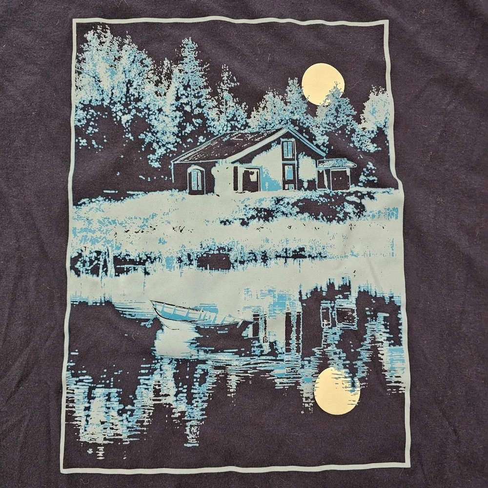 Banana Republic Premium Wash Blue Short Sleeve Cotton Blend T-Shirt Men's 2XL